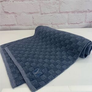 Louis Vuitton Blue Damier Checkered Men's Wool Scarf
